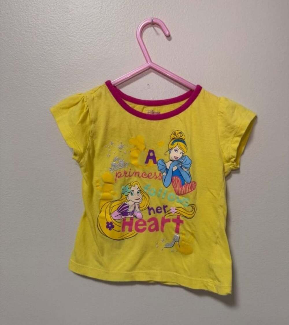 Disney Princess Cinderella & Rapunzel Yellow Short Sleeve Graphic T-Shirt Toddle